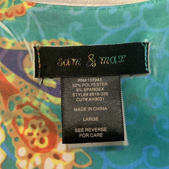 SAME & MAX MAXI PATIO DRESS -CASUAL MULTI PRINT SZL TURQ/PURPLE/ORANGE EMPIRE - Picture 6 of 7